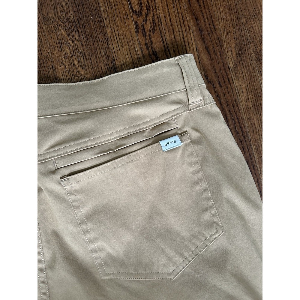 Orvis All-Weather Comfort Men's Beige Stretch Water Repellent Pants 34x29 - Picture 9 of 10